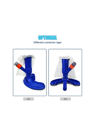 Tenfowee Havuz, Küvet Ve Göletler İçin Pratik Vakumlu Temizleme Fırçası, Mesh Çantalı, Kolay Montaj Mavi