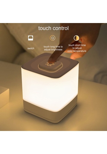 Cbtx Usb İle Güçlendirilmiş Dokunmatik Gece Lambası Masaüstü Başucu Üç Renkli Kademesiz Karartma Lambası