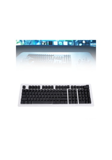 Xindoker Siyah 112 Tuşlu Arapça Klavye Anahtarı, Işık Geçirgen Abs Malzeme, Minimalist Mekanik Klavye İçin, 61-108 Tuşlu Klavyelere Uyumlu