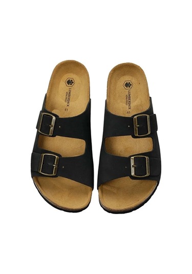 Lumberjack Mendy Lth 5fx Hakiki Deri Erkek Terlik Siyah Siyah