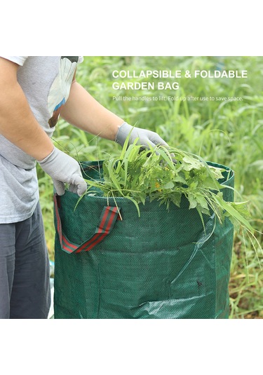Dofolink 272l Yeşil Çekilebilir Bahçe Çöp Torbası - Dayanıklı Pp Dokuma, Su Geçirmez, Katlanabilir Yapı İle Yaprak Ve Çöp Toplama