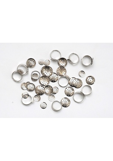 Yüzük Süzgeçi 100 Adet Büyük Boy / Gümüş Rengi