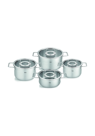 Fissler Pure Collection 8 Parça Cam Kapak Çelik Tencere Seti