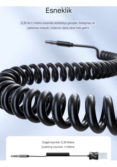 Bluetooth 5.0 Aux 3.5 Mm Araç Kiti Yeni Nesil Şık Hızlı Son Nesil