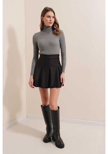 Gabria Fitilli Balıkçı Yaka Kazak Gri