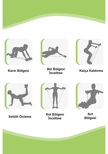 CKSpor Çok Fonksiyonlu Tekerlekli Karın Bel Göbek ve Vücut Egzersiz Aleti