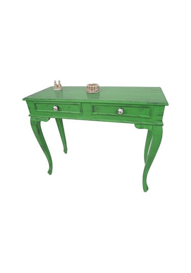 Masifart Latus 100 Cm Yeşil Eskitme Dresuar Çekmeceli Patine Boya Yeşil