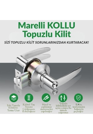 Marelli Kollu Tip Siyah Topuzlu Amerikan Tipi, Otel Tipi Kilit Anahtarlı