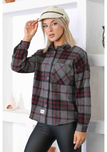 Nurneva Oduncu Kumaş Basic Model Gömlek Füme-füme Füme