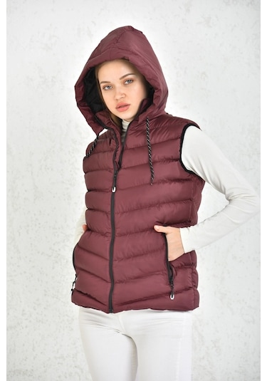 Wapp Unisex Bordo Mikro Jel Dolgu Çıkarılabilen Fermuarlı Kapüşon Çok Renkli