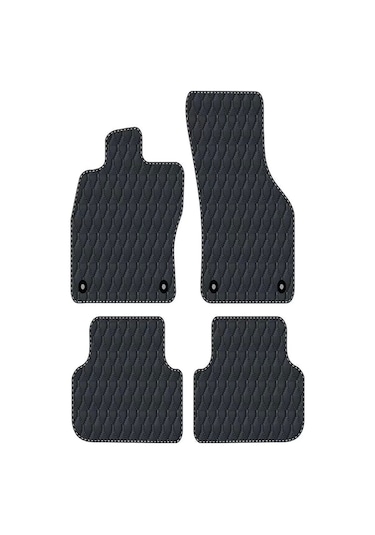 Porsche Cayenne 2010-2017 Uyumlu Siyah Dikişli Siyah Deri Paspas