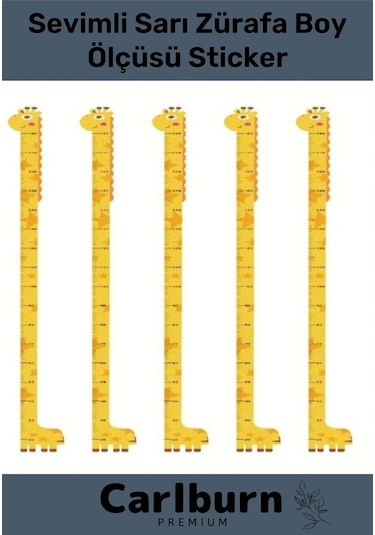 Özel Üretim İz Bırakmayan Çift Taraflı Bantlı Silinebilir Ev Sevimli Sarı Zürafa Boy Ölçüsü Sticker
