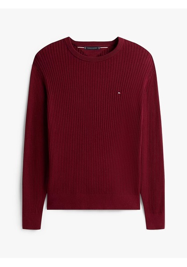 Tommy Hilfiger Pıma Ctn Cash Structure Crew Erkek Mor Kazak - Mw0mw40449 Tommy Hilfiger Pıma Ctn Cash Structure Crew Erkek Mor Kazak - Mw0mw40449
