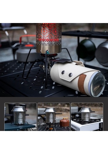 Novahub Portatif Kamp Gaz Ocak Isıtıcı Paslanmaz Çelik Kamp Isıtma Kapağı, Açık Alan Yürüyüşü İçin Depolama Çantası İle