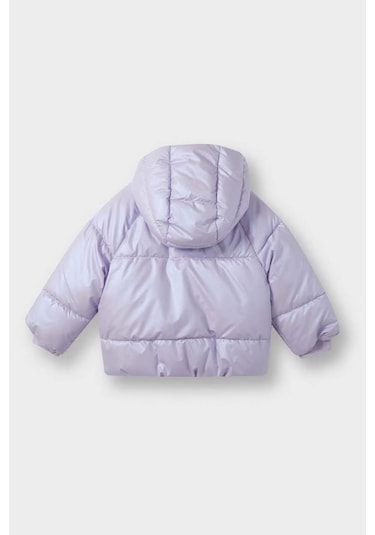 Defacto Kapüşonlu Fermuarlı Çıtçıtlı Şişme Lila Kız Bebek Mont E7985a5/pr247 Lila