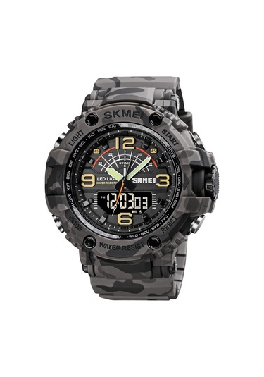 Skmeı Kuvars Dijital Elektronik Erkek Saati 3 Zaman Modu Tarih Hafta Çalar Saat Arka Aydınlatma 5atm Su Geçirmez Erkek Moda Spor Saatleri Bileklik Günlük Yaşam İş Erkekleri İçin Hediyeler Gri Kamuflaj Diğer