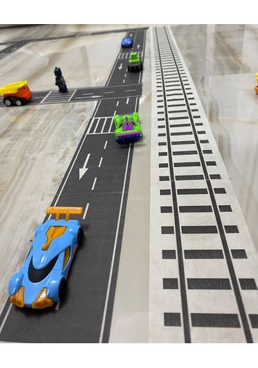 Aysan Etiket Otobant Çocuklar İçin Yol Yapım Bantı 7cm X 10 Metre Beyaz - Siyah