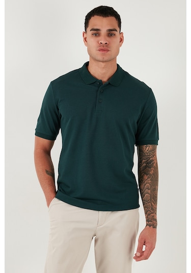 Buratti Pamuklu Regular Fit Düğmeli Erkek Polo Yaka T Shirt 5902127 Yeşil