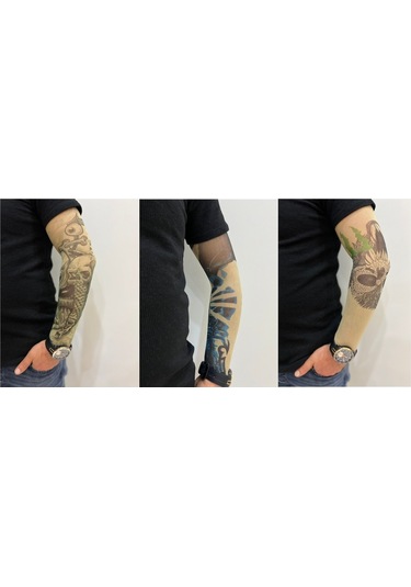Giyilebilir Dövme 3 Çift 6 Adet Kol Çorap Dövmesi Sleeve Tattoo Set3