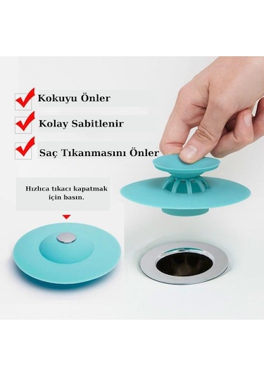 4*Lü Silikon Malzeme Banyo Mutfak Gider Evye Lavabo Çöp Tıpa