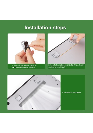 Maiyame Zinc Alloy Laptop Elevation Stand, Foldable Hidden Footrest, Adjustable Height Desktop Holder, Black, 2-pack