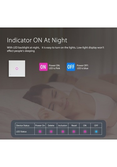 Pazly Neo Nas-sc01w Kablosuz Wifi Akıllı Işık Kontrol Anahtarı 1gang Çalışma Modu: Dokunmaya Duyarlı