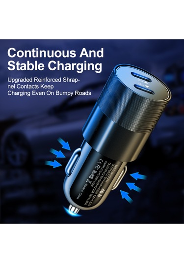40w Çift Pd Hızlı Şarj 66w Usb Tip C Araç Telefon Şarj Adaptörü Pd Usb Pembe-çin