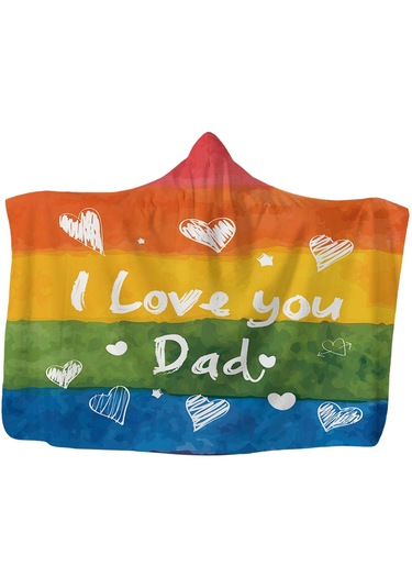 Homyl Kapüşonlu Battaniye Giyilebilir Şal Yatakhane Uyuklama Baba 130x150cm Çok Renkli