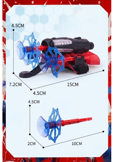 Ağ Atan Örümcek Adam Eldiveni 2 Tane Vantuzlu Dart Eldiven Ve Ağ Fırlatıcı Mekanizması Oyuncak Seti Spider - Man