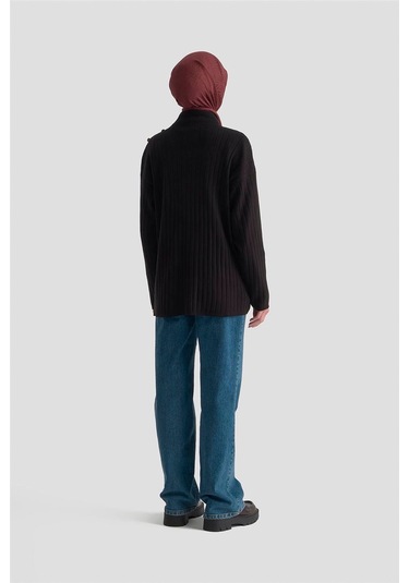 Armine Yüksek Yaka Triko Kazak 25kd6019 Siyah Siyah