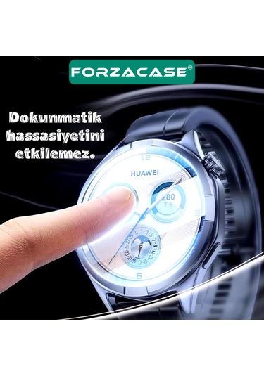 Forzacase Huawei Watch Gt5 Pro 46mm İle Uyumlu Temperli Kırılmaz Cam Ekran Koruyucu - Fc861 Şeffaf