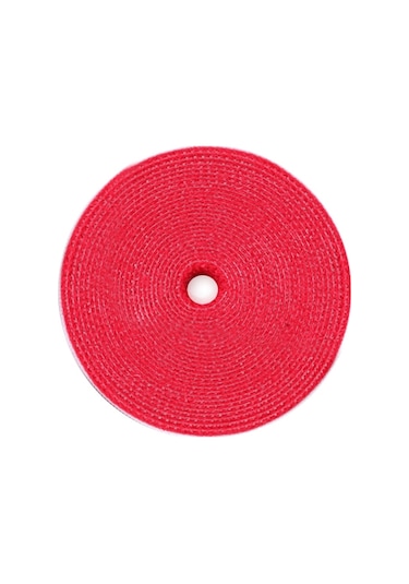 Dux Duıcs Stoyobe Yuvarlak Cırt Cırt Kablo Bağları, Uzunluk: 3m Kırmızı