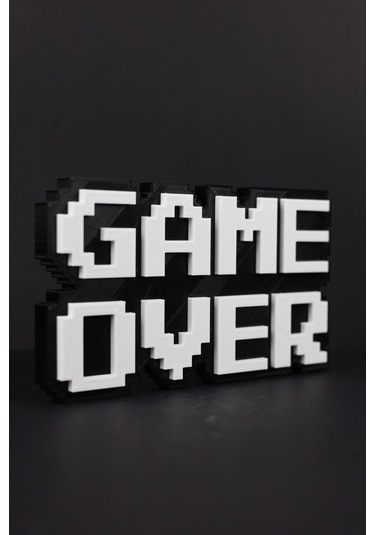 Game Over - 8-bit - 3 Boyutlu Tabela - 20cm X 11.5cm X 1.5cm