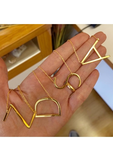 Simurg Jewellery Altın Kaplama Gümüş A Kolye
