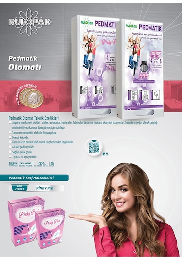 Rulopak Pedmatik Ped 120'Li Ped Otomatı Pedi