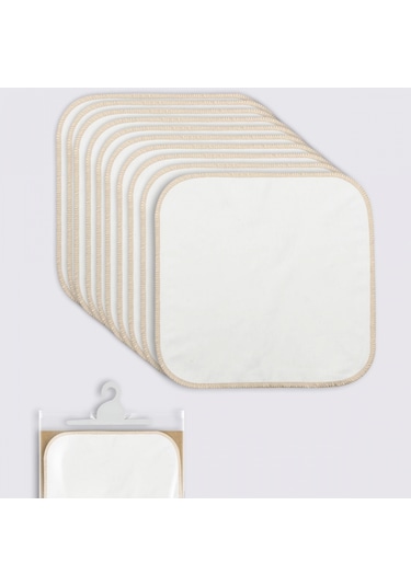 Bistyle Organik 20x20 10'lu Penye Mendil 90102 Ekru Ekru