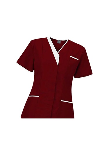 Suntek Kadın Scrubs Estetisyen Güzellik Salonu Kırmızı