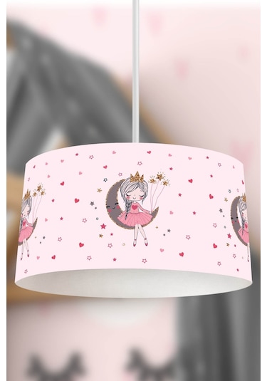 Rivaistanbul Ay Kız Çocuk Odası Sarkıt Avize Pudra Pembe