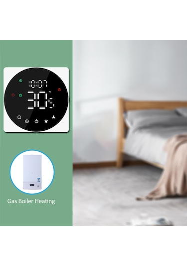 Vkemall Siyah Tp908gc Duvar Tipi Isıtma Kontrol Cihazı - 5a Dokunmatik Ekranlı - Haftalık Programlanabilir - Kombi Sıcaklık Regülatörü