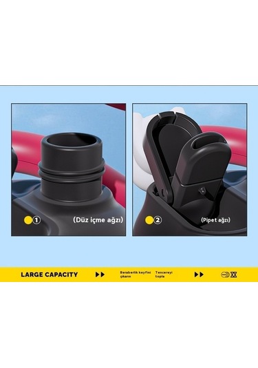 Maoyaya Sevimli Ve Taşın Çiftçiçki Büyük Göbek Termos Fincan Siyah Siyah