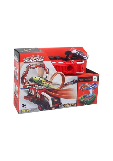 Oyuncak Polis İtfaiye Araçlı Oyun Seti 43 Parça - Kırmızı Kırmızı