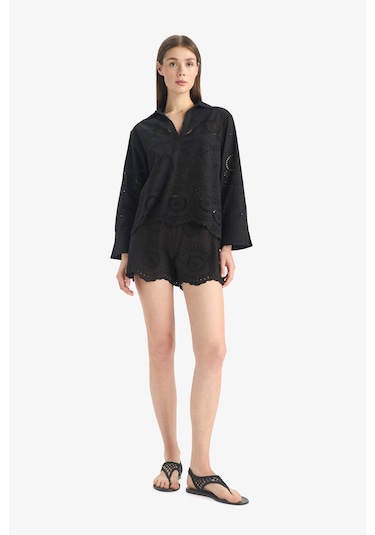 Defacto Regular Fit Brode Plaj Şortu-fall İn Love E0599ax25smbk27 Siyah Defacto Regular Fit Brode Plaj Şortu-fall İn Love E0599ax25smbk27 Siyah