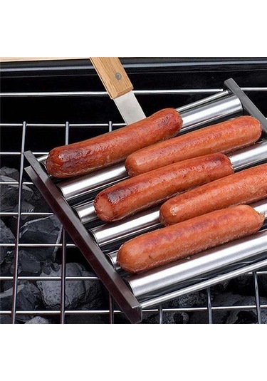 Izgara İçin Sosis Rulosu, Izgara İçin Barbekü Sosis Rulo Rafı Gümüş