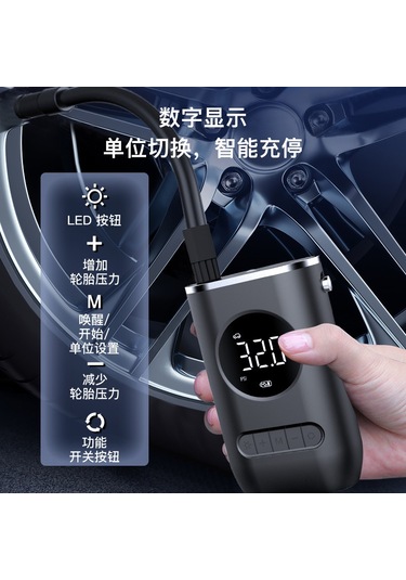 Reedark Oto El Tipi Kablosuz Şarjlı Hava Pompa, Araba Lastiği İçin Elektrikli Taşınabilir Şişirme Cihazı
