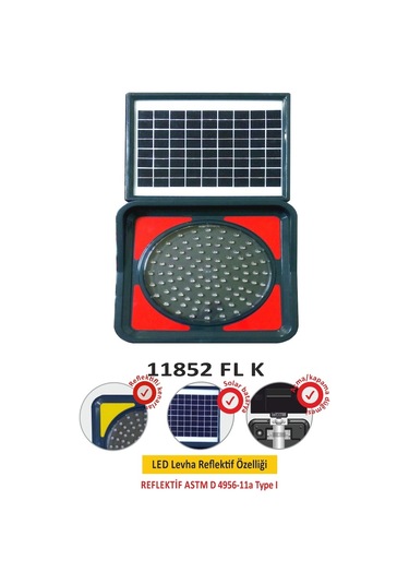 11852 Fl K Evelux Solar Ledli Flaşör Lamba