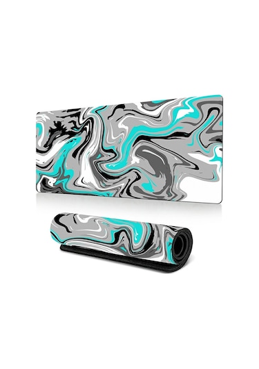 Cbtx 300 X 800 X 3mm Soyut Sıvı Desenli Kauçuk Mouse Pad Büyük Kaymaz Mouse Mat - Stil O