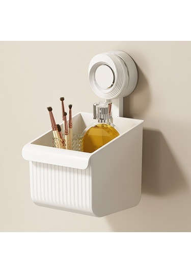 Sones Vakumlu Duvara Monte Banyo Rafı Drenaj Çıkarılabilir Depolama Rafı Asılı Sepet, Stil: Küçük Beyaz Diğer