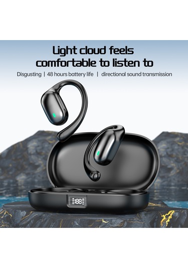 X18 Açık Hava İletim Kablosuz Bt Kulaklıklar, Kulağa Takılan, Kulakta Olmayan, Dijital Ekranlı Enc Gürültü Azaltma Spor Kulaklıkları