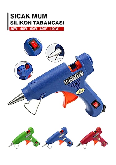 80 Watt Sıcak Silikon Tabancası Çekme Eritme Tabanca Şeffaf Mum Y