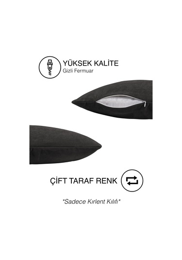 Br Perle Home Daily Series Gri Renk Kırlent Yastık Kılıfı Gri